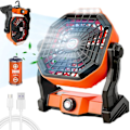 Miniatyrbillede 2 af 7: Bærbar Genopladelig Justerbar Speed Lantern Camping Blæser Med LED lys