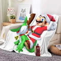 Miniatyrbillede 7 af 11: Super Mario Bros Jule tæppe Plys Tæppe Tæppe Ansigtsklud sengetæppe tæppe