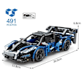 Miniatyrbillede 1 af 6: By Racing Træk Tilbage Bil Byggeklodser Speed Supercar Køretøj Moc Bricks Legetøj