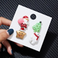 Miniatyrbild 5 av 11: God jul broscher set för kvinnor jul strumpor jul träd älg emalj emblem liten brosch