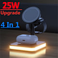Miniatyrbillede 2 af 8: 4 I 1 Magnetisk Trådløs Oplader Stativ Til iPhone 14 13 12 Pro Max Apple Apple 8 7 6 Airpods  Hurtig Opladning Dock Station