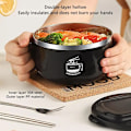 Miniatyrbillede 5 af 7: 1000ml Ramen Skål Med Låg 304 Rustfrit Stål Instant Nudles Frugt Salat Ris Suppe Skål Stor Frokost Kasse