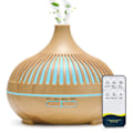 Miniatyrbillede 2 af 7: 500ml aromaterapi essentiel olie diffuser træ korn fjernbetjening ultralyd luft fugter