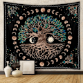 Miniatyrbillede 2 af 11: Mystisk Tree of Life Svamp Skov Tapestry Væg Hængende Eventyr Fortælling