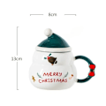 Miniatyrbillede 5 af 9: Jul keramik krus med gave æske drikkekop med låg ske drikketøj kaffe krus jule pynt
