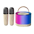 Miniatyrbillede 1 af 5: K52 Trådløs Bluetooth Højttaler Multifunktion med 2 mikrofon RGB bærbar musik afspiller karaoke maskine