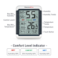 Miniatyrbillede 4 af 6: Indendørs Digital Termometer Hygrometer Touchscreen Baggrundslys Fugtighed Temperatur Sensor