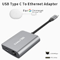 Miniatyrbilde 2 av 7: USB C Gigabit Ethernet Adapter med Lading Thunderbolt 3 til RJ45 med Type-C PD 100W