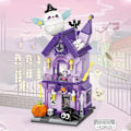 Miniatyrbilde 2 av 11: Halloween Escape Room Bygning Blokker Creative City Gate View Candy Hus Assembly Modell Klosser
