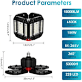 Pikkukuva 3 / 7: 180W LED Autotalli Valot 18000LM 6500K Muuttuva katto valaistus