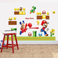 Pikkukuva 5 / 7: Mario Bros Luigi Yoshi Anime Oheislaitteet Lapset Makuuhuone 3D Tausta Seinämaalaus Tarrat