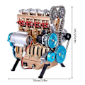 Miniatyrbild 3 av 6: Ny mini montering bil montering inline fyrcylindrig motor modell kit leksaker
