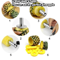Miniatyrbillede 5 af 7: Ananas skærer skræller skræller rustfrit stål frugt værktøj