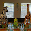 Miniatyrbild 5 av 8: Stor Simulering Giraff Zebra Djungel Djur Uppblåsbar Ballong
