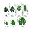 Miniatyrbild 6 av 6: 21 bitar Tropical Palm Löv Sommar Monstera Konstgjord Side Sköldpadda Löv För Hem Fest Inredning