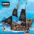 Miniatyrbillede 2 af 8: Sort Pirater Skib Gør-det-selv Eventyr Perle Båd Ø Storm Flagskib Flagskib Film Mini Klodser Bygge Klodse Model Legetøj