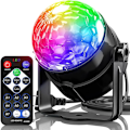 Miniatyrbilde 1 av 7: 7 farger Strobe lys lyd aktivert scene med fjernkontroll disco ball lamper for hjem