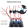 Miniatyrbillede 4 af 6: LED Rocker Switch Panel Med Digital Voltmeter Dual USB Port 12V Outlet Combination Vandproof Switches
