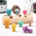 Miniatyrbillede 5 af 5: Træ regnbue klodser svamp plukning spil form matchning montering greb