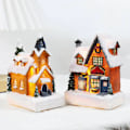 Miniatyrbillede 3 af 6: Jul pynt harpiks lille hus mikro landskab harpiks hus jule kreativ lysende lille hus harpiks