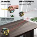Miniatyrbillede 5 af 10: 3 in 1 Laser Rangefinder 5M Tape Measure Lineal LCD Display med Baggrundsbelysning Afstand Meter Bygning Målingsenhed