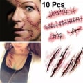 Pikkukuva 2 / 6: Halloween Zombie Acars Tatuoinnit Vedenpitävä 3D Bite Mark Tatuointi Tarra