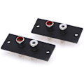 Miniatyrbillede 5 af 6: 2 stk 2 Way Kobber Core RCA Terminal Væg Panel Plade Input Phono Chassis Socket