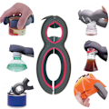 Miniatyrbild 2 av 6: 6 in 1 Multi Function Twist Bottle Opener Allt in One Burk 8 shaped Gripper Kan öppnare