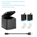 Miniatyrbillede 5 af 10: 1220mAh 3Pack Batteri 3 Slots LED Lys Batteri Oplader Opbevaring Boks Type C Kabel
