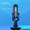 Miniatyrbild 3 av 7: USB mikrofon för PC Mac spel inspelning streaming poddsändning, dator kondensator mikrofon med telefon adapter hörlurar utgång