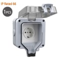 Miniatyrbilde 7 av 10: IP66 Værbestandig Støpsel Socket Vanntett Utendørs Vegg Strøm Stikkontakt 16A Dobbel EU Standard Elektrisk Uttak
