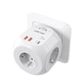 Pikkukuva 5 / 7: Wall Socket Extender 3 AC pistorasialla 3 USB portteja ja 1 tyyppi C 7-in-1 EU pistoke laturi