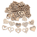 Miniatyrbild 7 av 8: Hjärta Naturligt Trä Spån Openwork Trä Gör-det-själv Hantverk Scrapbook Utsmyckningar Hängande Ornament