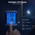 Miniatyrbild 2 av 6: Inomhus Digital Termometer Hygrometer Pekskärm Bakgrundsbelysning Fuktighet Temperatur Sensor