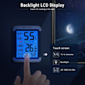Miniatyrbillede 2 af 6: Indendørs Digital Termometer Hygrometer Touchscreen Baggrundslys Fugtighed Temperatur Sensor