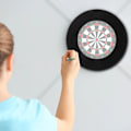 Miniatyrbild 4 av 6: Hög kvalitet Svart 17,75In Darttavla Surround För Darttavla Universell Vägg Skydd Splissning Darttavla Surround Ring Dart Tillbehör
