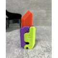 Miniatyrbild 1 av 10: 3D Utskrift Gravity Kniv Cub Hoppa Liten Rädisa Kniv Mini Modell Hänge Push Kort Dekompression Leksak