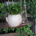 Miniatyrbild 3 av 6: Creative Swing Planter Söt Leende Ansikte Hängmatta Växt Kruka Hängbar Suckulenter Växter Kruka