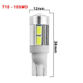 Miniatyrbilde 2 av 4: 1x Bil T10 LED Pære 6 SMD 12V Hvit 6500K W5W LED Signal Lys