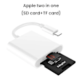 Miniatyrbild 6 av 6: 2 in 1 OTG Card Reader Adapter for iPhone 14 13 12 11 Pro Max Micro SD TF Smart Memory Card Reading Converter Mini Card  Läsare