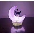 Miniatyrbillede 8 af 9: Kuromi  Cinnamonroll Moon LED Lys Kawaii 3D Tegnefilm Ornament Sød Skønhed Soveværelse Nat Lys