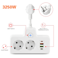 Miniatyrbild 5 av 7: EU Plug Uttag Power Strip Vägg Socket Expansion Plug PD QC3.0 Snabb Charge Multitap USB Laddare