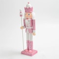 Miniatyrbillede 1 af 11: Nøddeknækker Pink Glitter Soldat Dukke Kreativt Håndværk Figurin Træ Dukke Jule Gaver Ornamenter