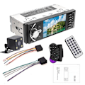 Miniatyrbillede 9 af 10: 4,1 tommer Bil Radio 1Din Audio Stereo FM Bluetooth Rat Hjul