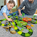 Miniatyrbild 2 av 8: Järnväg Racing Spår Lek Set Utbildnings Gör-det-själv Böj Flexibel Race Spår Elektronisk Blixt LED Ljus Bil Leksaker För Barn