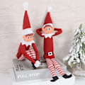 Miniatyrbild 7 av 7: Röd jul tomte docka jul prydnad jul bord jul träd dekorationer