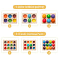 Miniatyrbilde 6 av 7: Rainbow Ball Matching Sensory Spill  Farge Kognitiv Sorteringsbrett Tre Montessori Leker for barn