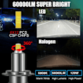 Miniatyrbillede 2 af 6: Led Bil Forlygte Pærer 9005/HB3 60000LM Lys  Turbo Bi Led