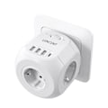 Pikkukuva 4 / 7: Seinä pistorasia laajennus 3 AC pistorasiaa 3 USB porttia ja 1 tyyppi C 7-in-1 EU pistoke laturi