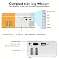 Miniatyrbilde 3 av 6: Mini LED Projektor 1000 Lumen 320x240P HDMI-kompatibel USB Lyd Hjem Media spiller